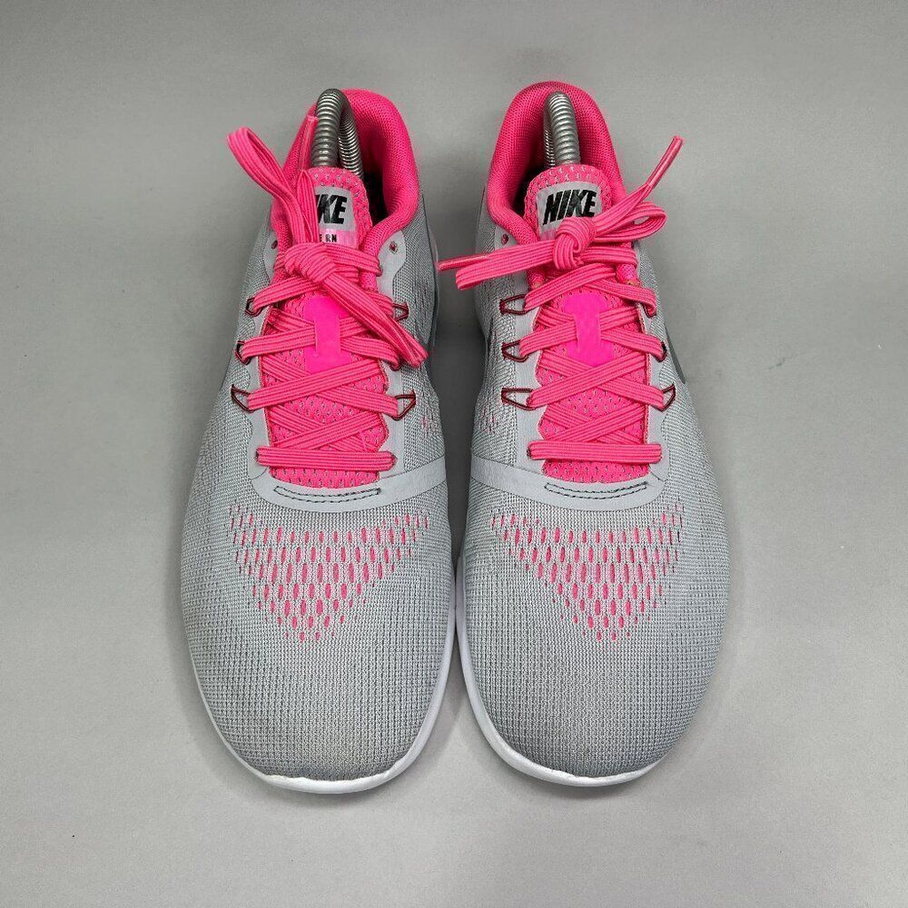 Nike Free RN Running Shoes Girls 7 Grey Pink Athletic Run Training Sneakers - Picture 3 of 12